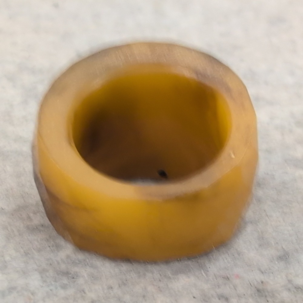 Unique Vintage Faceted Amber Brown Resin Ring Statement Fashion Jewelry - Picture 3 of 4